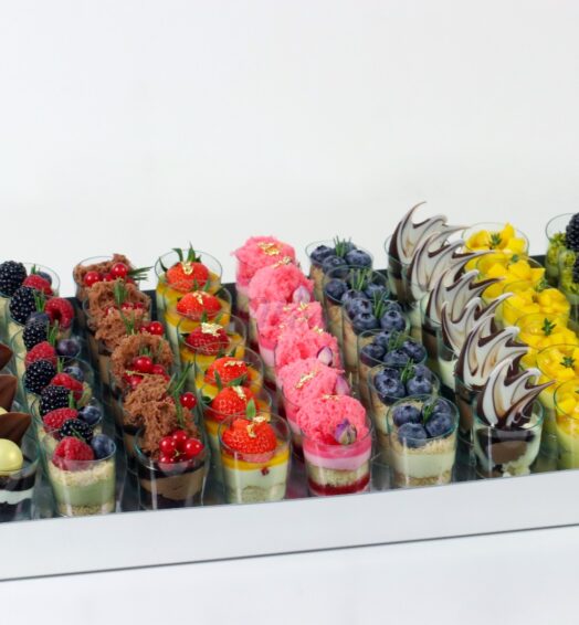 Dessert Glasses w/ Acrylic Tray