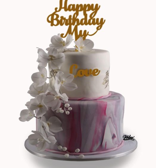 Orchid Sugar Flower Cake.