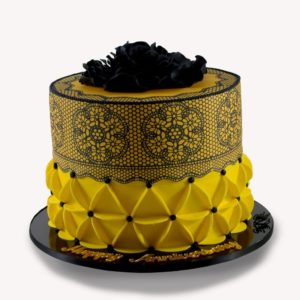 Elegant Black Lace Cake