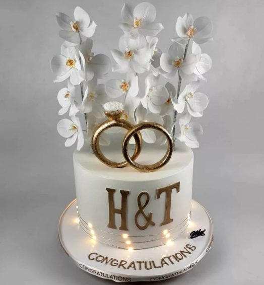 Initials Engagement Cake
