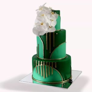 Modern Design With Fresh Orchid Flower.