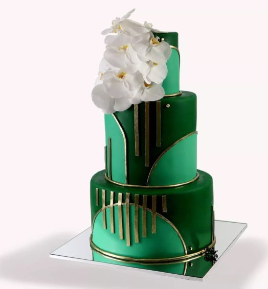 Modern Design With Fresh Orchid Flower.