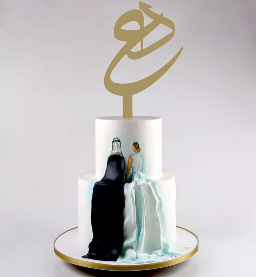 Engagement Cake hand Painted