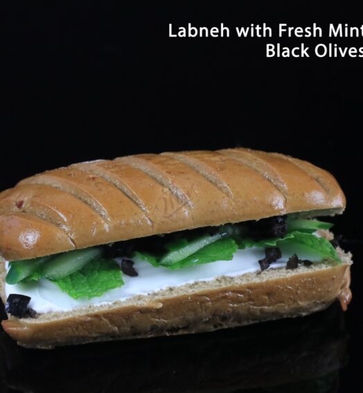 Labneh With Fresh Mint Cucumber Black Olives