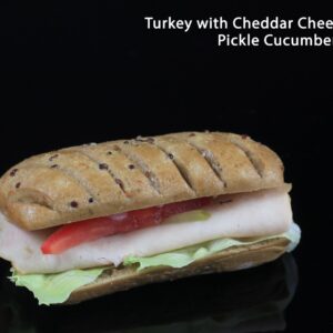 Turkey With Cheddar Cheese Tomato Pickle Cucumber